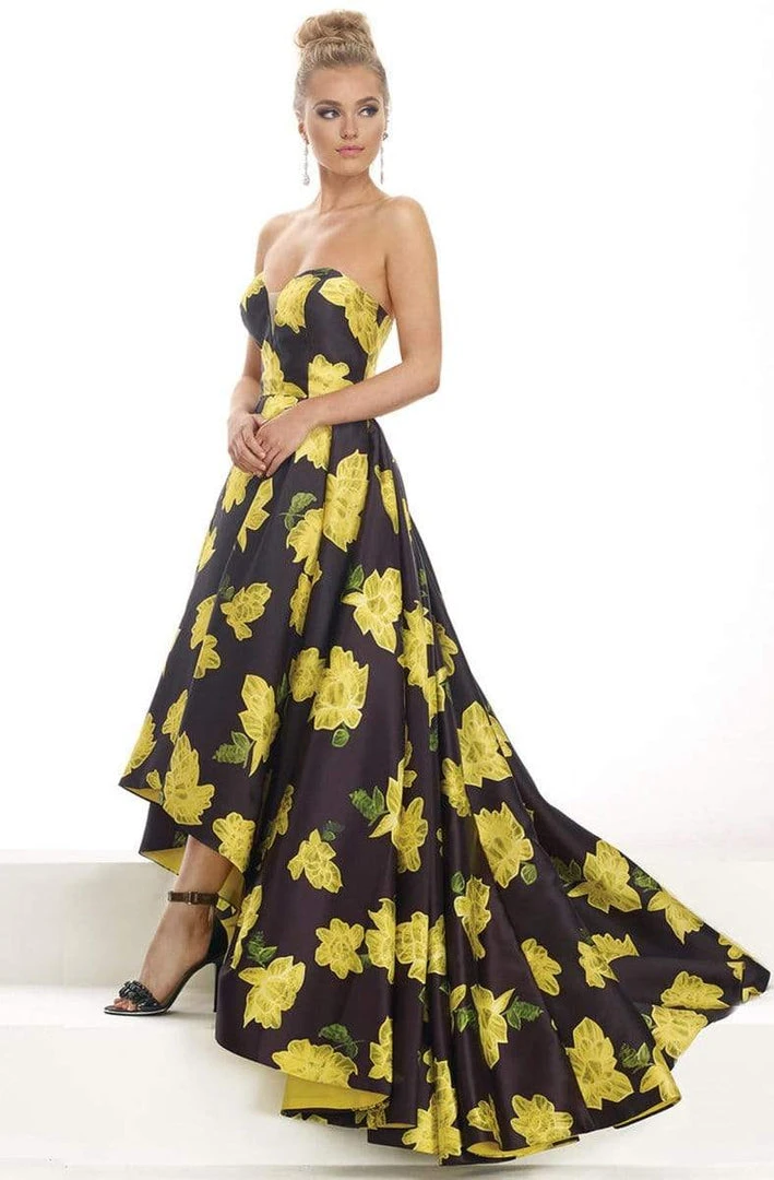 Janique - Strapless Sweetheart Hi-Lo Floral Ballgown JA2002 5 Janique - Strapless Sweetheart Hi-Lo Floral Ballgown JA2002