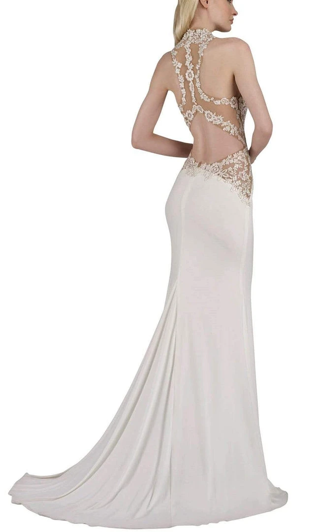 Janique - W974 Jersey Gown In Ivory Formal Gowns 4 Janique - W974 Jersey Gown In Ivory Formal Gowns