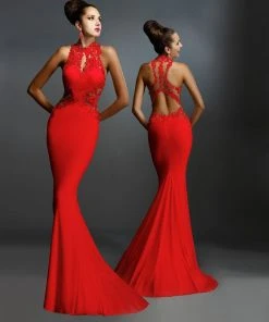 Formal Gowns Janique - W974 Jersey Gown In Red