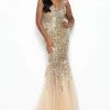 Jasz Couture - Bead Embellished Trumpet Gown 7111 - 1 Pc Gold In Size 2 Available 2 Jasz Couture - Bead Embellished Trumpet Gown 7111 - 1 Pc Gold In Size 2 Available
