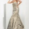 Jasz Couture - Strapless Leopard Mermaid Gown 5911 - 1 Pc Leopard In Size 0 Available Formal Gowns