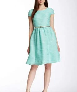 Cocktail Dresses Jax - 1PJK67M Bateau Textured Jersey A-line Dress