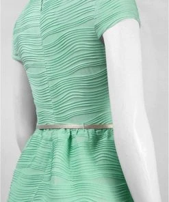 Cocktail Dresses Jax - 1PJK67M Bateau Textured Jersey A-line Dress