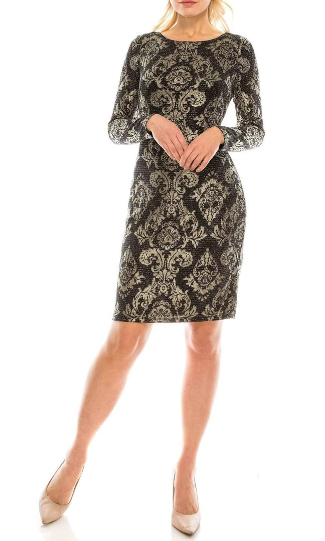 Jessica Howard - JH9M8684 Damask Printed Sheath Dress 3 Jessica Howard - JH9M8684 Damask Printed Sheath Dress