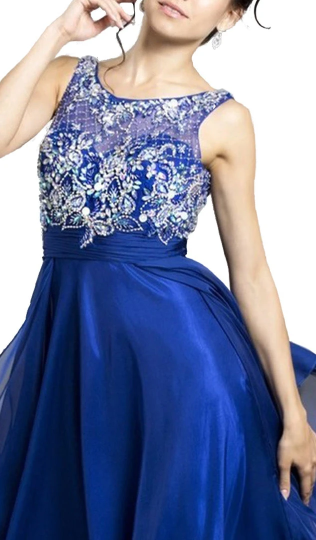 Aspeed Design - Jewel Embellished Layered Chiffon Prom Dress 4 Aspeed Design - Jewel Embellished Layered Chiffon Prom Dress