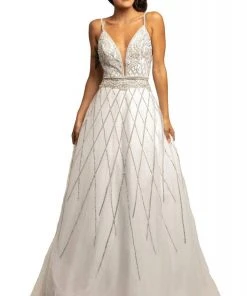 Johnathan Kayne - 2003 Plunging Beaded Bodice A-Line Gown Formal Gowns 9 Johnathan Kayne - 2003 Plunging Beaded Bodice A-Line Gown Formal Gowns