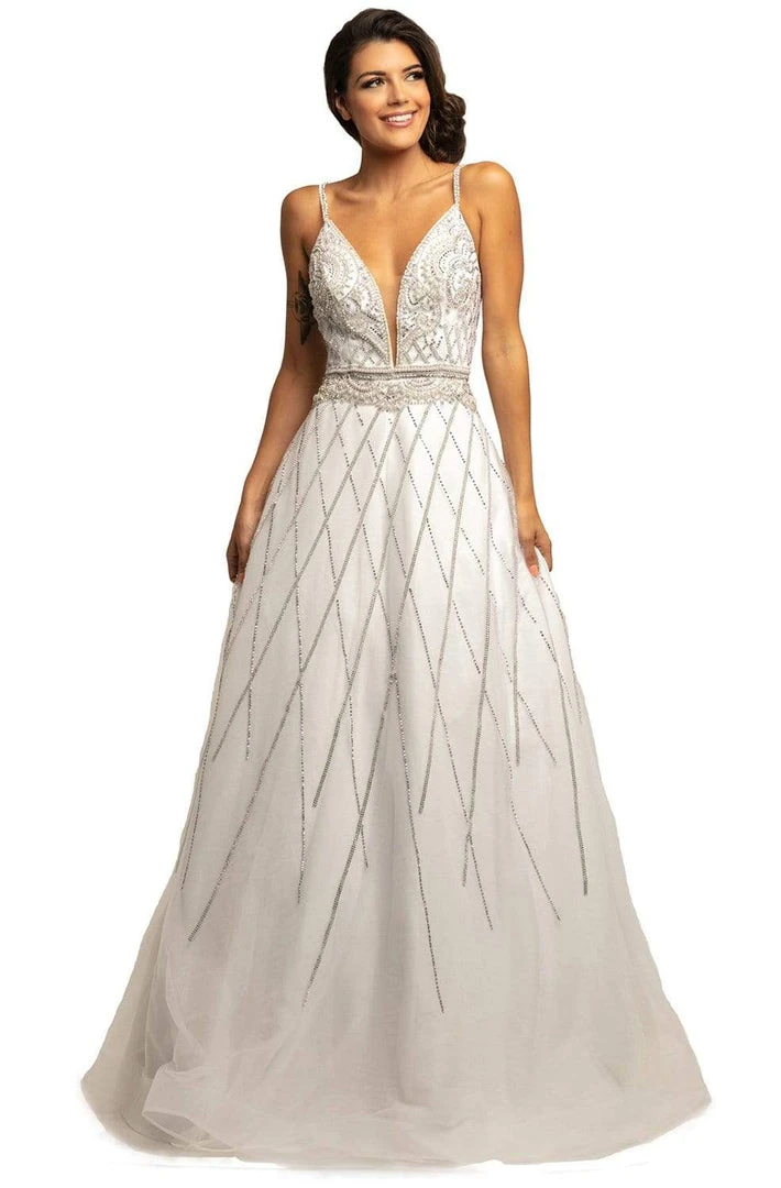 Johnathan Kayne - 2003 Plunging Beaded Bodice A-Line Gown Formal Gowns 6 Johnathan Kayne - 2003 Plunging Beaded Bodice A-Line Gown Formal Gowns