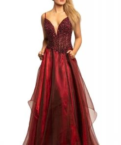 Johnathan Kayne - 2006 Embellished Deep V-neck A-line Gown