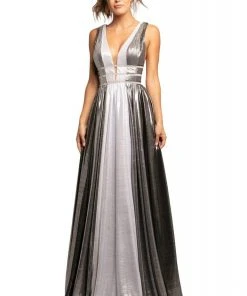 Johnathan Kayne - 2008 Plunging Multi-Colored Metallic A-Line Gown Formal Gowns 9 Johnathan Kayne - 2008 Plunging Multi-Colored Metallic A-Line Gown Formal Gowns