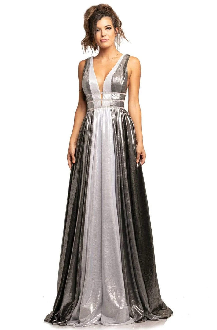 Johnathan Kayne - 2008 Plunging Multi-Colored Metallic A-Line Gown Formal Gowns 5 Johnathan Kayne - 2008 Plunging Multi-Colored Metallic A-Line Gown Formal Gowns