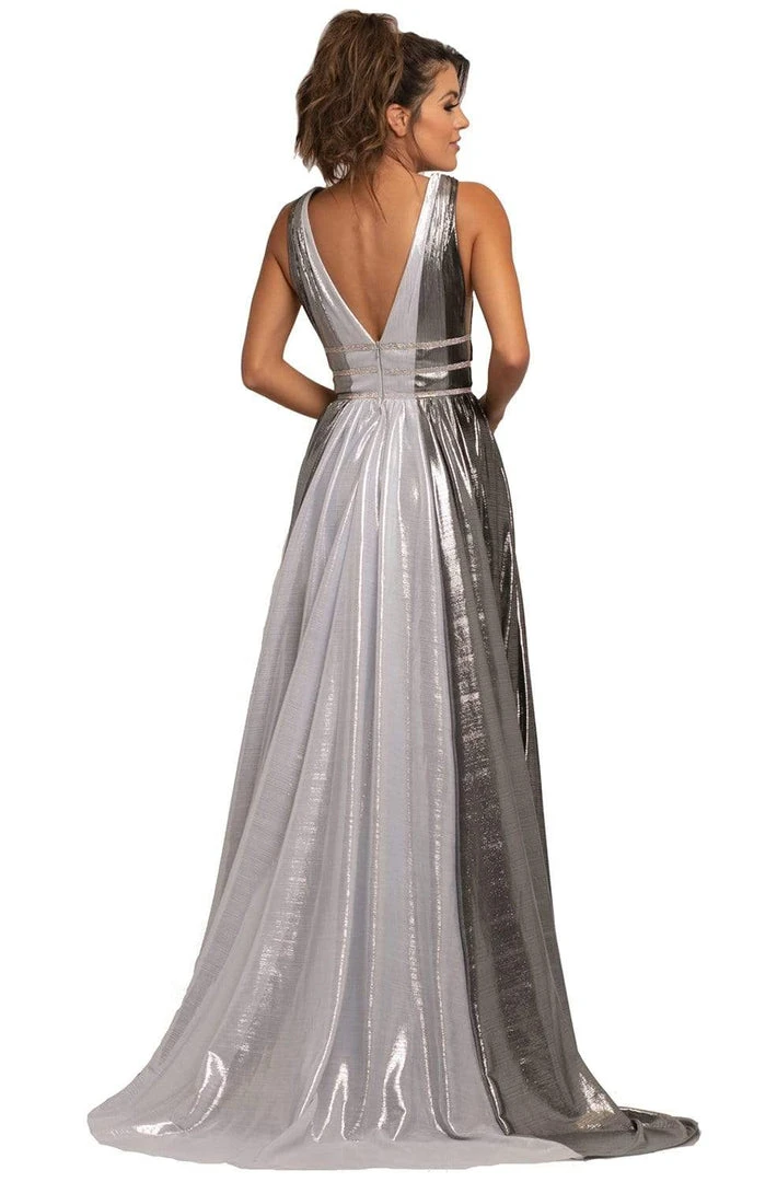 Johnathan Kayne - 2008 Plunging Multi-Colored Metallic A-Line Gown Formal Gowns 6 Johnathan Kayne - 2008 Plunging Multi-Colored Metallic A-Line Gown Formal Gowns