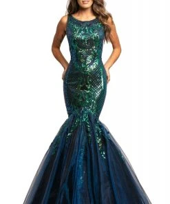 Formal Gowns Johnathan Kayne - 2018 Sequin Embellished Scoop Mermaid Gown