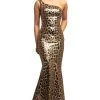 Johnathan Kayne - 2028 Sequined One Shoulder Trumpet Dress 1 Johnathan Kayne - 2028 Sequined One Shoulder Trumpet Dress