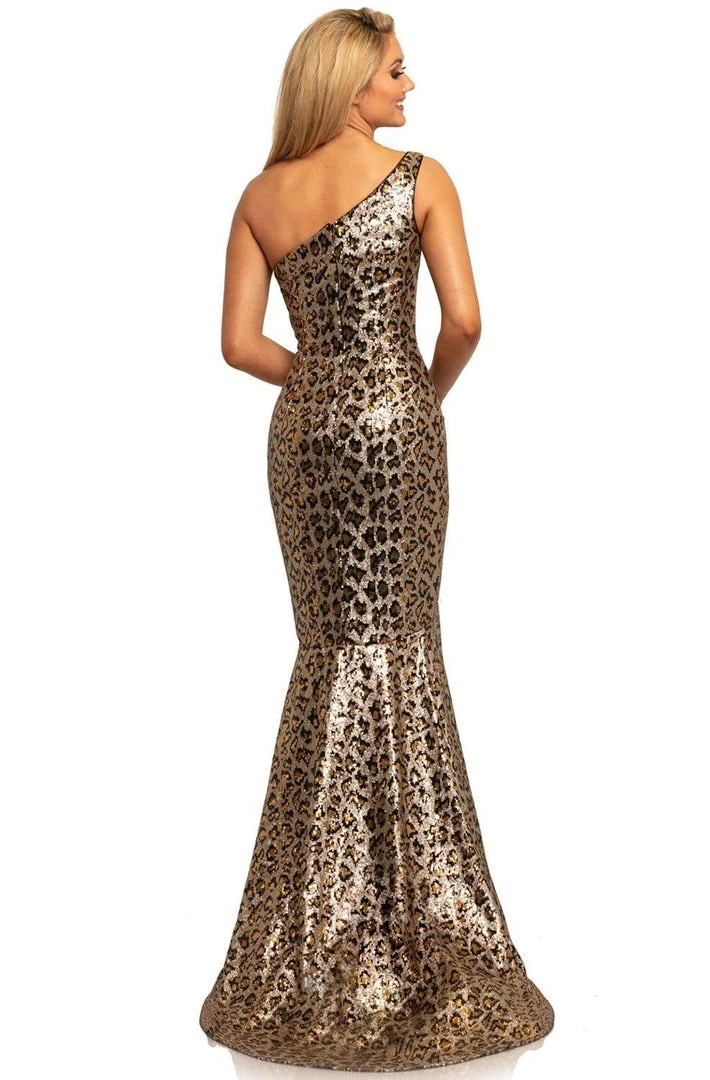 Johnathan Kayne - 2028 Sequined One Shoulder Trumpet Dress 4 Johnathan Kayne - 2028 Sequined One Shoulder Trumpet Dress