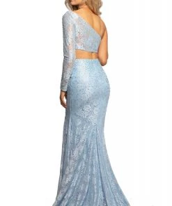 Formal Gowns Johnathan Kayne - 2039 Two Piece Asymmetrical Mermaid Dress