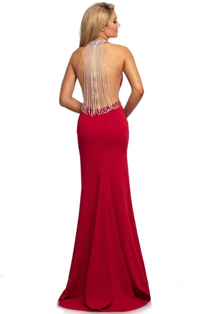 Johnathan Kayne - 2049 Illusion Back High Halter Dress Formal Gowns 4 Johnathan Kayne - 2049 Illusion Back High Halter Dress Formal Gowns