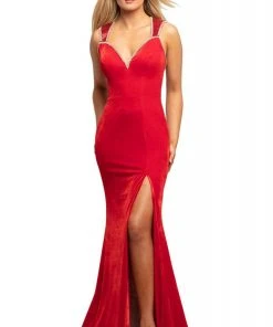 Johnathan Kayne - 2057 Long Sweetheart Bodice High Slit Velvet Gown Formal Gowns 8 Johnathan Kayne - 2057 Long Sweetheart Bodice High Slit Velvet Gown Formal Gowns