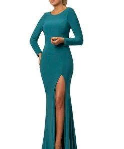 Johnathan Kayne - 2070 Long Sleeves Dress With Slit 11 Johnathan Kayne - 2070 Long Sleeves Dress With Slit