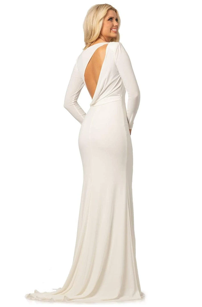 Johnathan Kayne - 2070 Long Sleeves Dress With Slit 4 Johnathan Kayne - 2070 Long Sleeves Dress With Slit