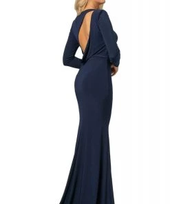Johnathan Kayne - 2070 Long Sleeves Dress With Slit 10 Johnathan Kayne - 2070 Long Sleeves Dress With Slit