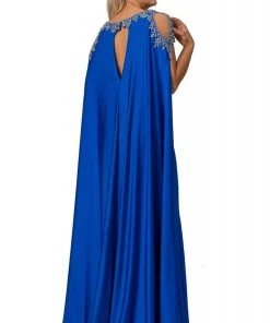 Johnathan Kayne - 2075 Embellished Scoop Sheath Dress With Cape 5 Johnathan Kayne - 2075 Embellished Scoop Sheath Dress With Cape