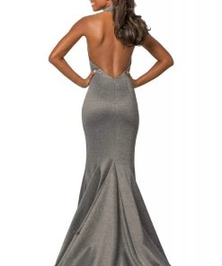 Johnathan Kayne - 2096 High Halter Neck Trumpet Dress With Train Formal Gowns