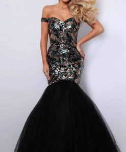 Johnathan Kayne - 2425 Off- Shoulder Sequin Gown Formal Gowns