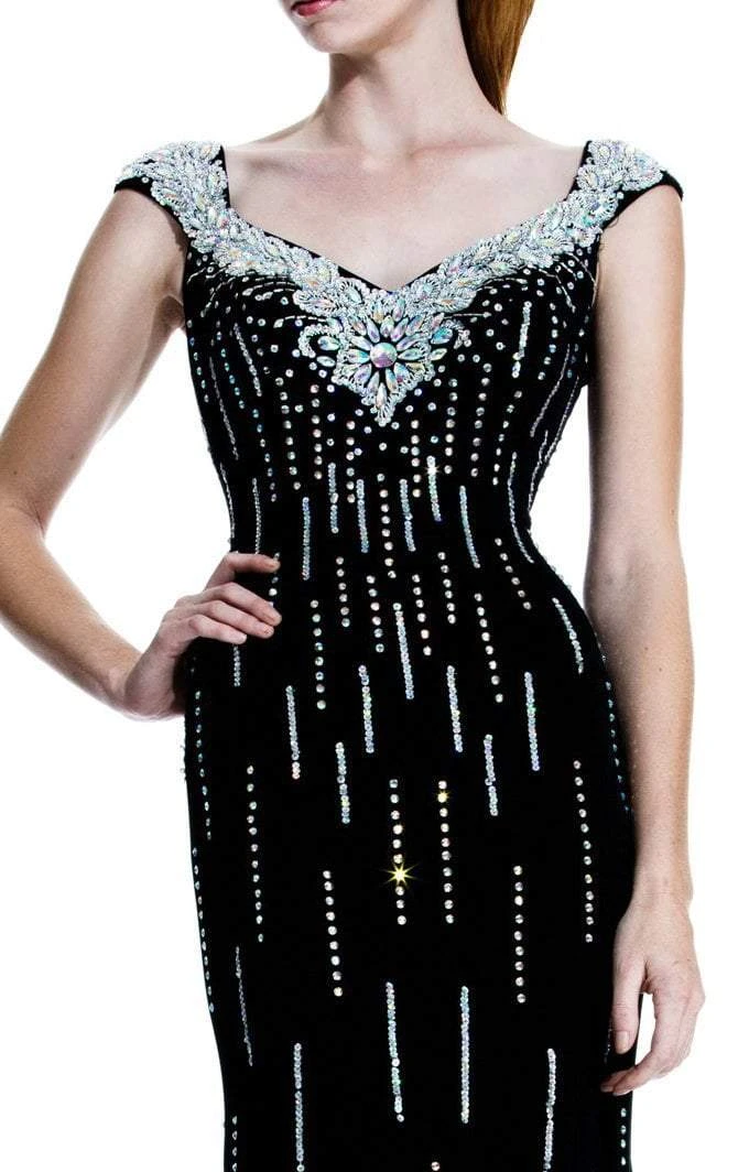 Formal Gowns Johnathan Kayne - 519 Bejeweled V-neck Sheath Dress 5 Formal Gowns Johnathan Kayne - 519 Bejeweled V-neck Sheath Dress