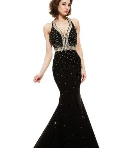 Johnathan Kayne - 6048 Embellished Halter Mermaid Dress 6 Johnathan Kayne - 6048 Embellished Halter Mermaid Dress