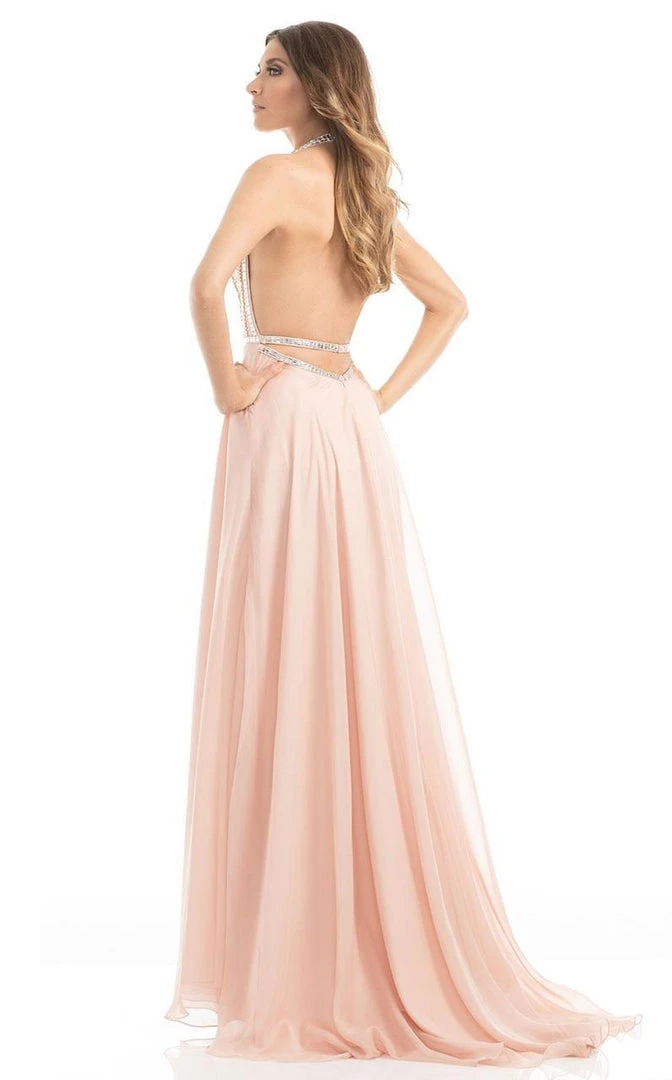 Johnathan Kayne - 7011 Bedazzled Halter A-line Dress 6 Johnathan Kayne - 7011 Bedazzled Halter A-line Dress