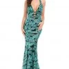 Formal Gowns Johnathan Kayne - 7051 Embellished Strappy Halter Gown
