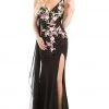Johnathan Kayne - 7075 Embroidered Floral V-neck Trumpet Dress Formal Gowns 2 Johnathan Kayne - 7075 Embroidered Floral V-neck Trumpet Dress Formal Gowns