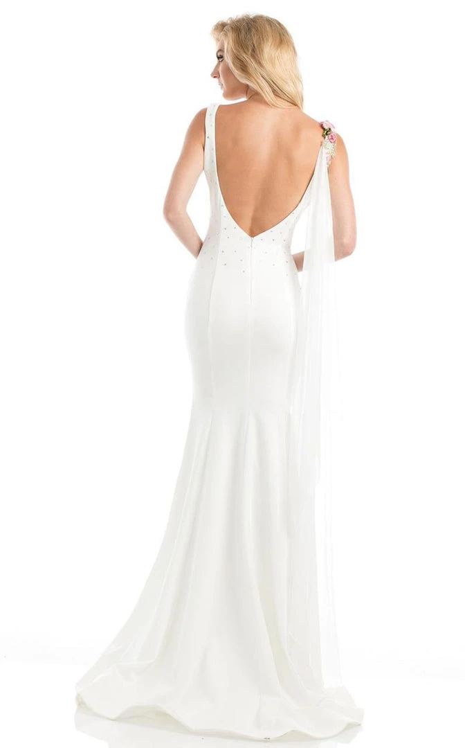 Johnathan Kayne - 7075 Embroidered Floral V-neck Trumpet Dress Formal Gowns 6 Johnathan Kayne - 7075 Embroidered Floral V-neck Trumpet Dress Formal Gowns