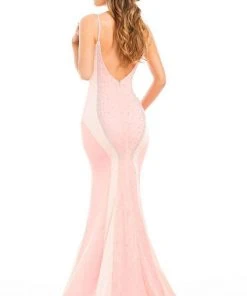 Johnathan Kayne - 7097 Embellished V-neck Dress 9 Johnathan Kayne - 7097 Embellished V-neck Dress