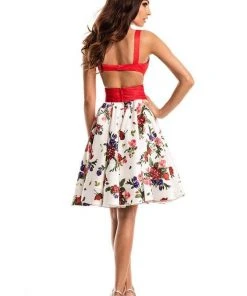 Cocktail Dresses Johnathan Kayne - 7208 Plunging V Neck Floral Cocktail Dress 10 Cocktail Dresses Johnathan Kayne - 7208 Plunging V Neck Floral Cocktail Dress