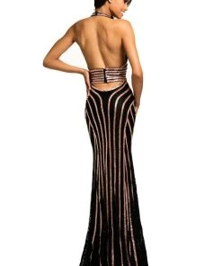 Formal Gowns Johnathan Kayne - 8016 Embellished Halter Sheath Dress 9 Formal Gowns Johnathan Kayne - 8016 Embellished Halter Sheath Dress