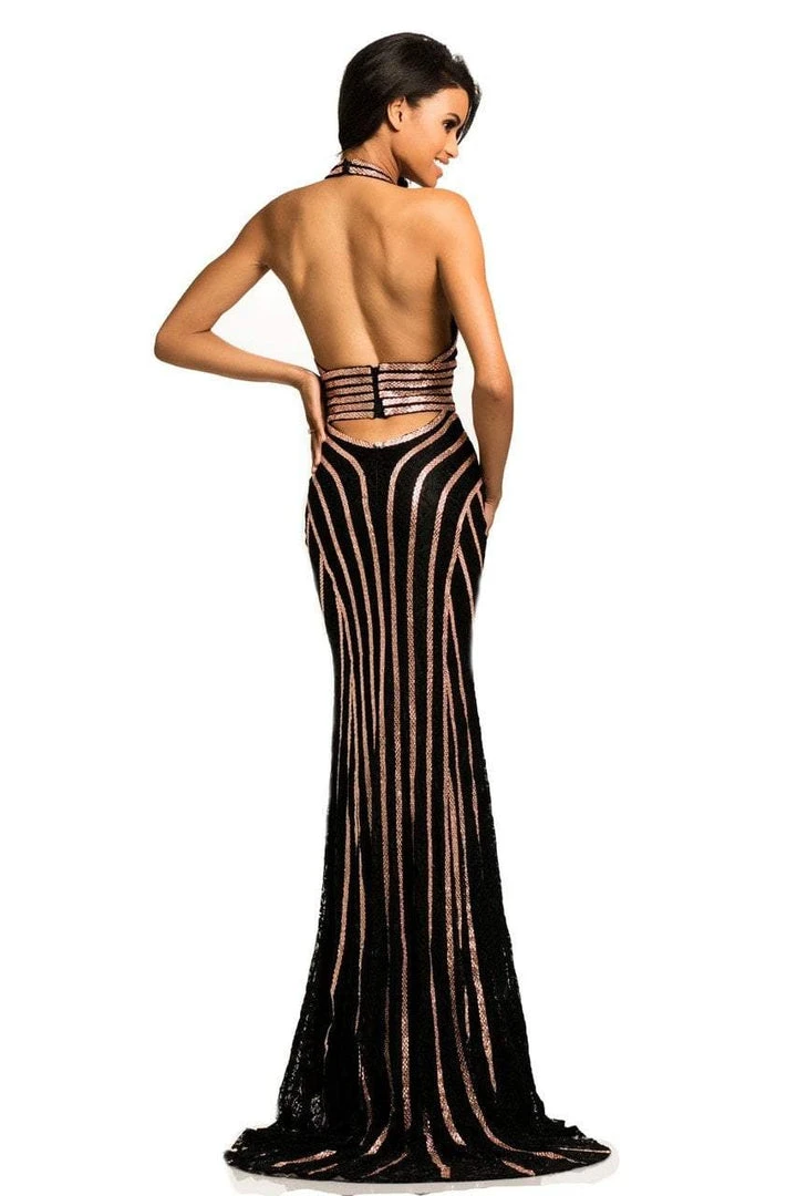 Formal Gowns Johnathan Kayne - 8016 Embellished Halter Sheath Dress 4 Formal Gowns Johnathan Kayne - 8016 Embellished Halter Sheath Dress