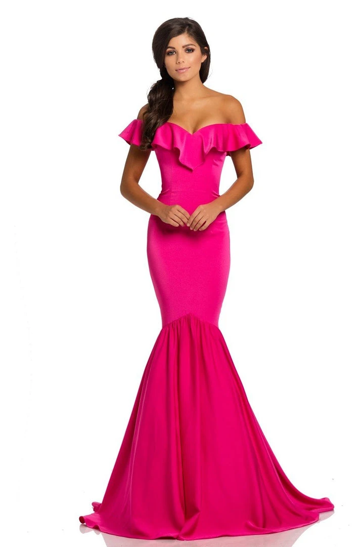 Johnathan Kayne - 8032 Ruffled Off Shoulder Fitted Evening Gown 3 Johnathan Kayne - 8032 Ruffled Off Shoulder Fitted Evening Gown