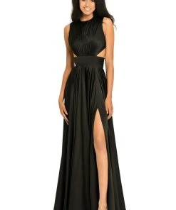 Johnathan Kayne - 8072 Ruched Cutout Charmeuse Gown