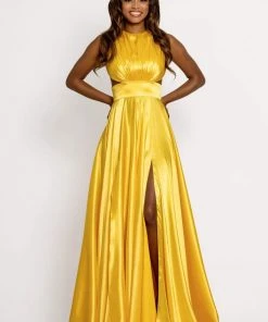 Johnathan Kayne - 8072 Ruched Cutout Charmeuse Gown