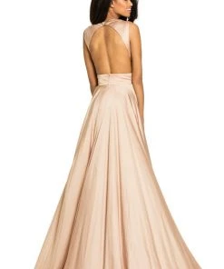 Johnathan Kayne - 8072 Ruched Cutout Charmeuse Gown