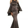 Johnathan Kayne - 8111 Bell Sleeve Glitter Knit Gown Formal Gowns 2 Johnathan Kayne - 8111 Bell Sleeve Glitter Knit Gown Formal Gowns