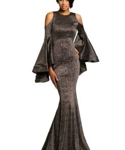 Johnathan Kayne - 8111 Bell Sleeve Glitter Knit Gown Formal Gowns