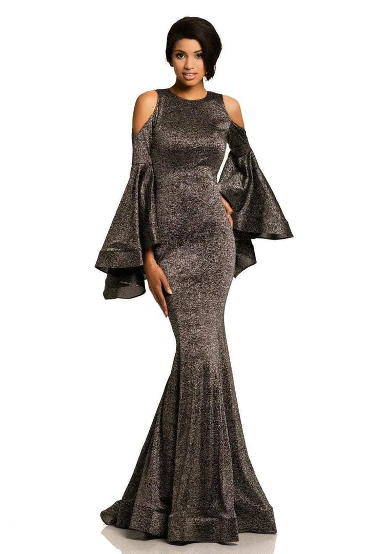 Johnathan Kayne - 8111 Bell Sleeve Glitter Knit Gown Formal Gowns 3 Johnathan Kayne - 8111 Bell Sleeve Glitter Knit Gown Formal Gowns
