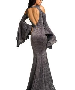 Johnathan Kayne - 8111 Bell Sleeve Glitter Knit Gown Formal Gowns 13 Johnathan Kayne - 8111 Bell Sleeve Glitter Knit Gown Formal Gowns