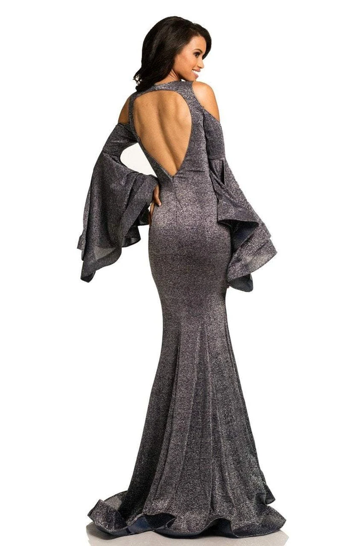 Johnathan Kayne - 8111 Bell Sleeve Glitter Knit Gown Formal Gowns 6 Johnathan Kayne - 8111 Bell Sleeve Glitter Knit Gown Formal Gowns