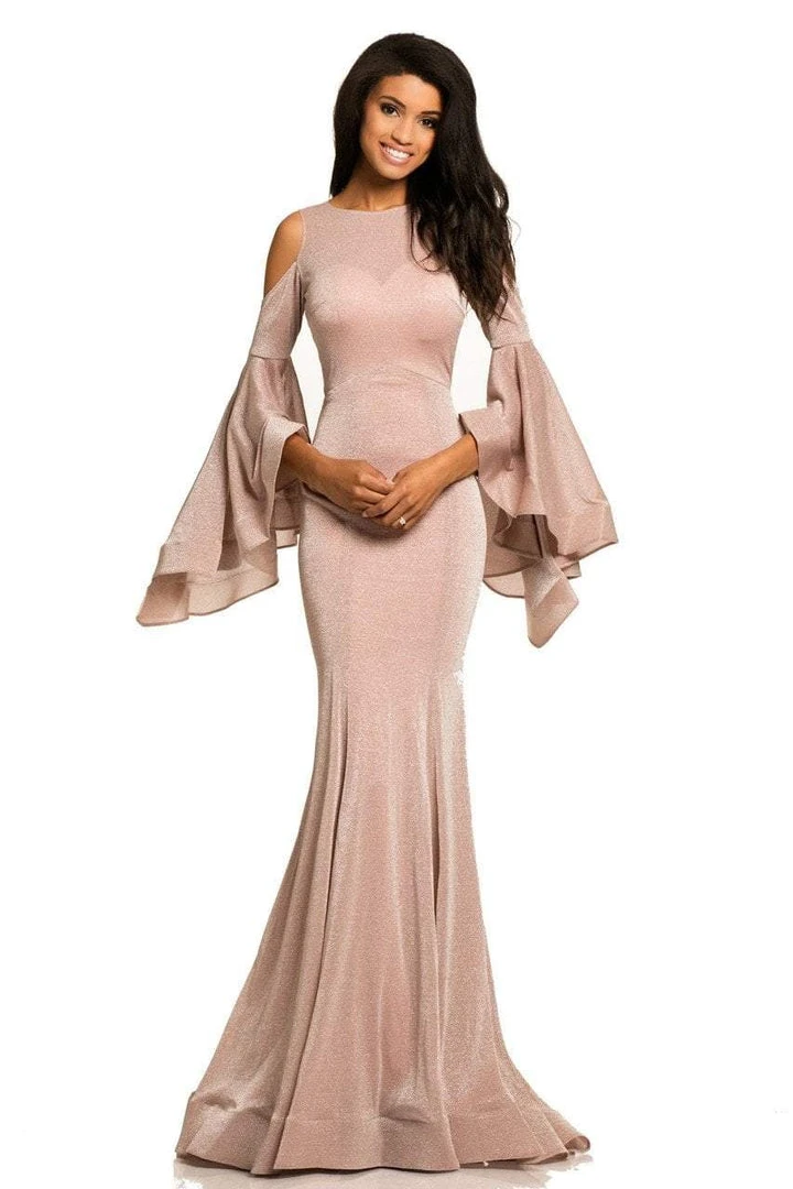 Johnathan Kayne - 8111 Bell Sleeve Glitter Knit Gown Formal Gowns 7 Johnathan Kayne - 8111 Bell Sleeve Glitter Knit Gown Formal Gowns