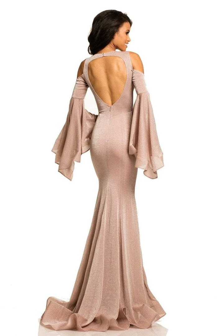 Johnathan Kayne - 8111 Bell Sleeve Glitter Knit Gown Formal Gowns 8 Johnathan Kayne - 8111 Bell Sleeve Glitter Knit Gown Formal Gowns