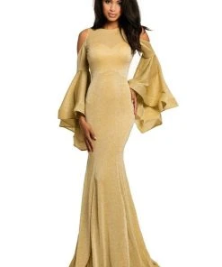 Johnathan Kayne - 8111 Bell Sleeve Glitter Knit Gown Formal Gowns 16 Johnathan Kayne - 8111 Bell Sleeve Glitter Knit Gown Formal Gowns