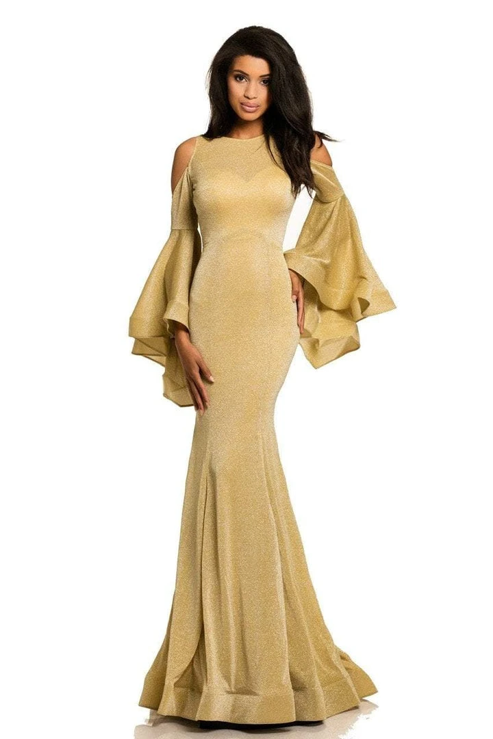 Johnathan Kayne - 8111 Bell Sleeve Glitter Knit Gown Formal Gowns 9 Johnathan Kayne - 8111 Bell Sleeve Glitter Knit Gown Formal Gowns